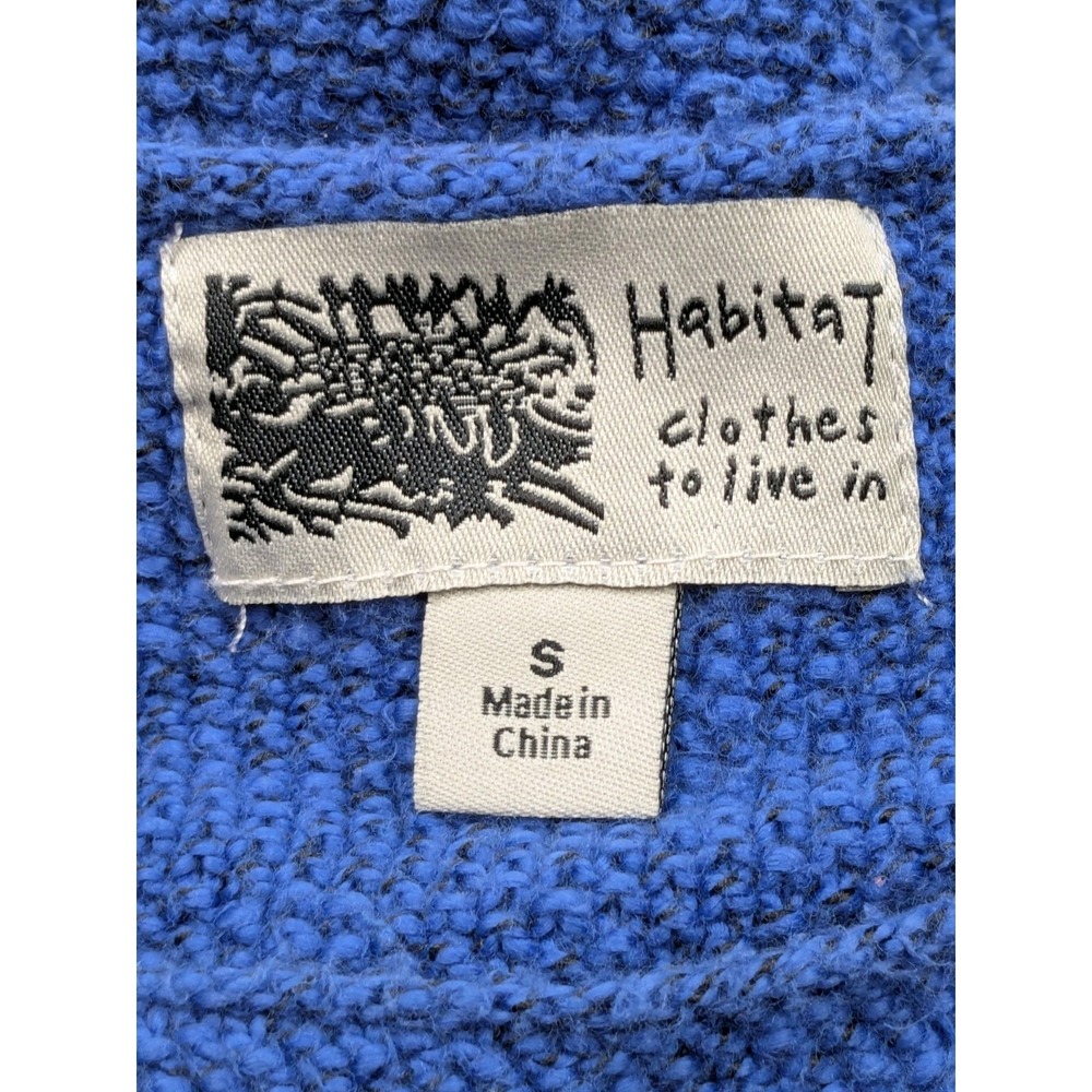 Habitat Clothes to Live In Sweater Size S Blue Knit Lagenlook Minimalist 2996 - Picture 5 of 10
